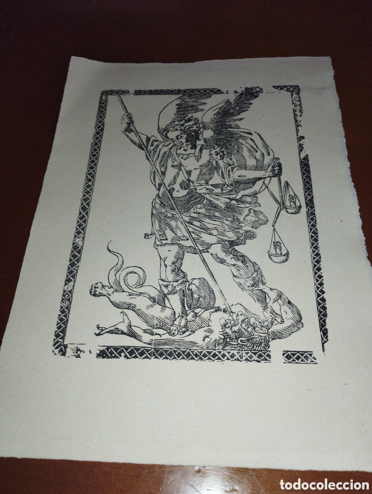 Arte: Litograf&iacute;a de San Jorge con el Drag&oacute;n - Foto 1