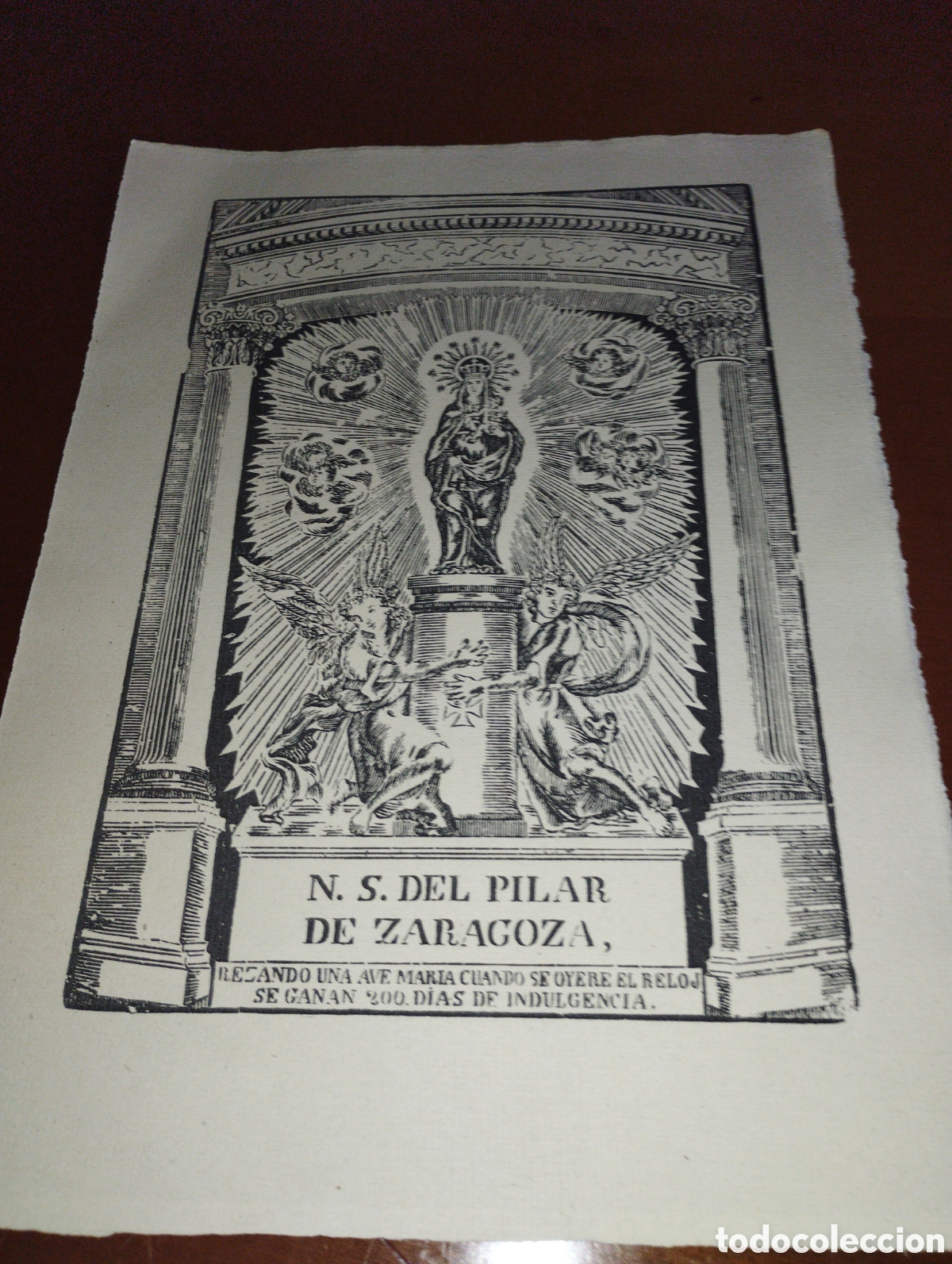 Arte: Litograf&iacute;a de Nuestra Se&ntilde;ora del Pilar de Zaragoza