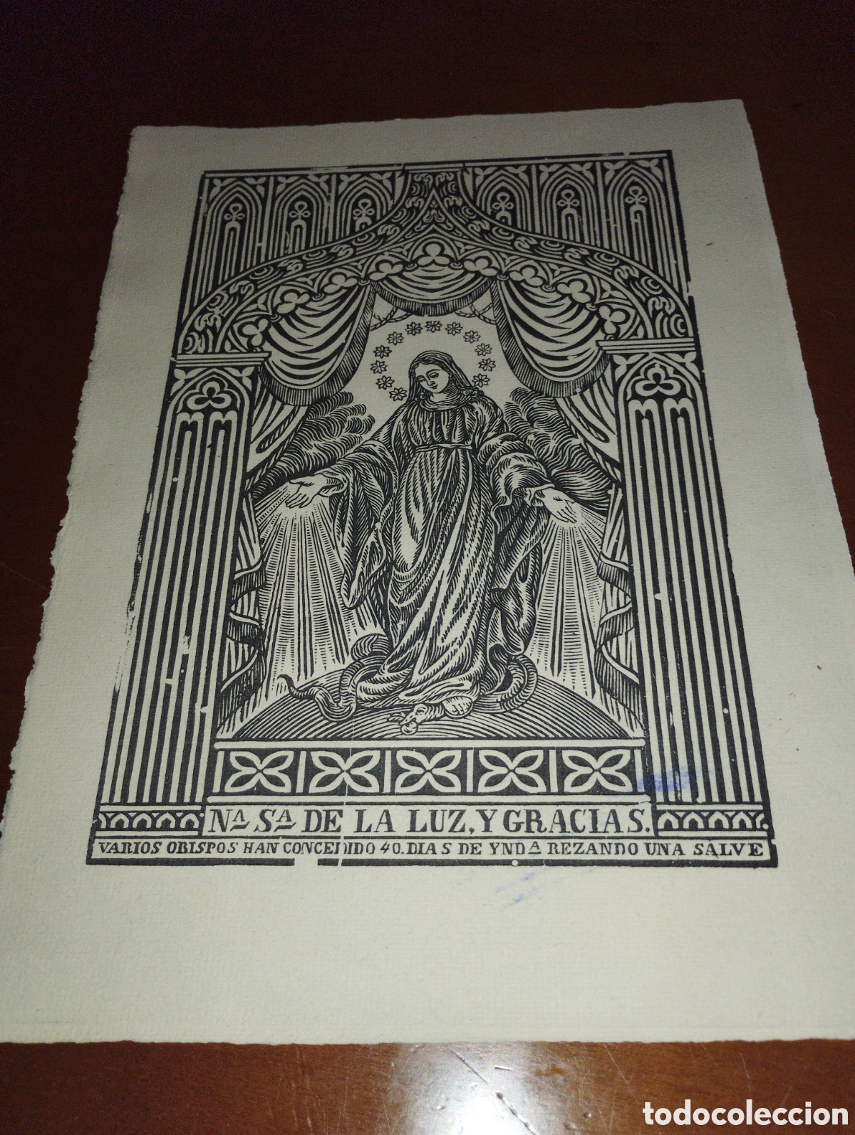 Arte: Litograf&iacute;a de Nuestra Se&ntilde;ora de la Luz y Gracias