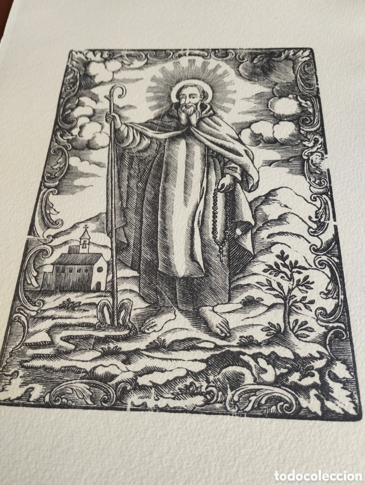 Arte: Litograf&iacute;a de un Santo - Foto 1