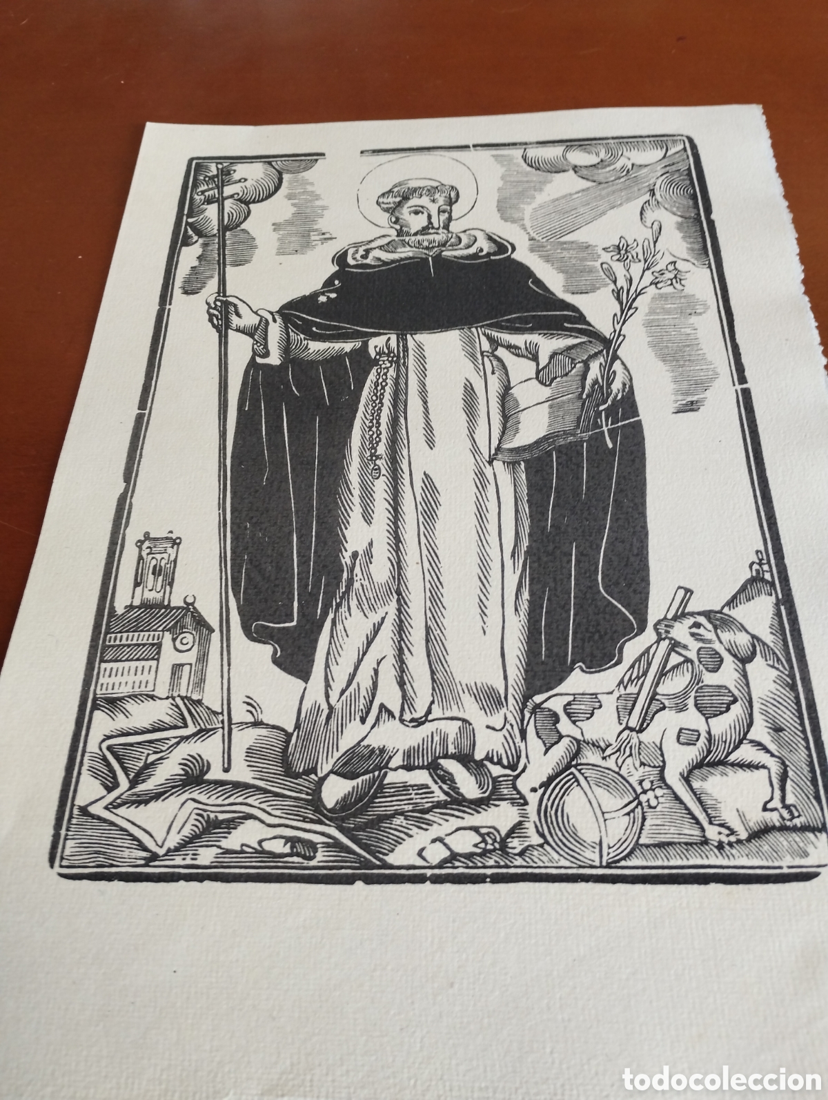 Arte: Litograf&iacute;a de un Santo - Foto 1