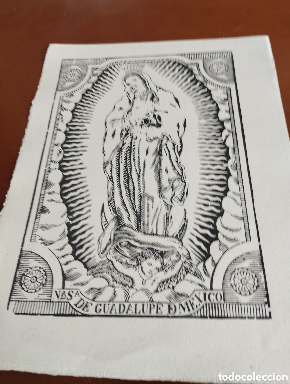 Arte: Litograf&iacute;a de Nuestra Se&ntilde;ora de Guadalupe patrona de Mejico