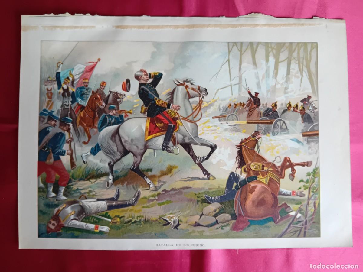 Art: Batalla de Solferino litograf&iacute;a siglo XIX