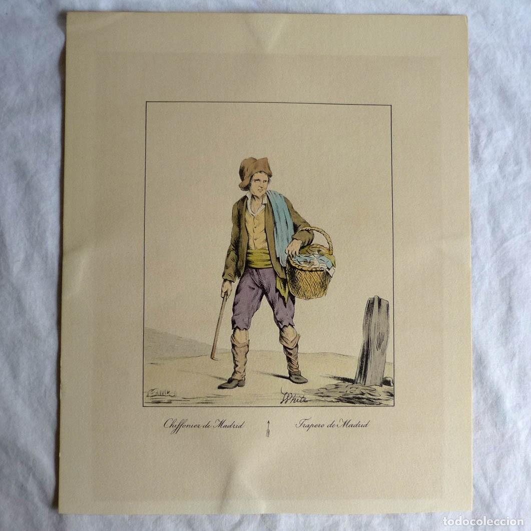 Arte: Litograf&iacute;a coloreada Trapero de Madrid - Foto 1