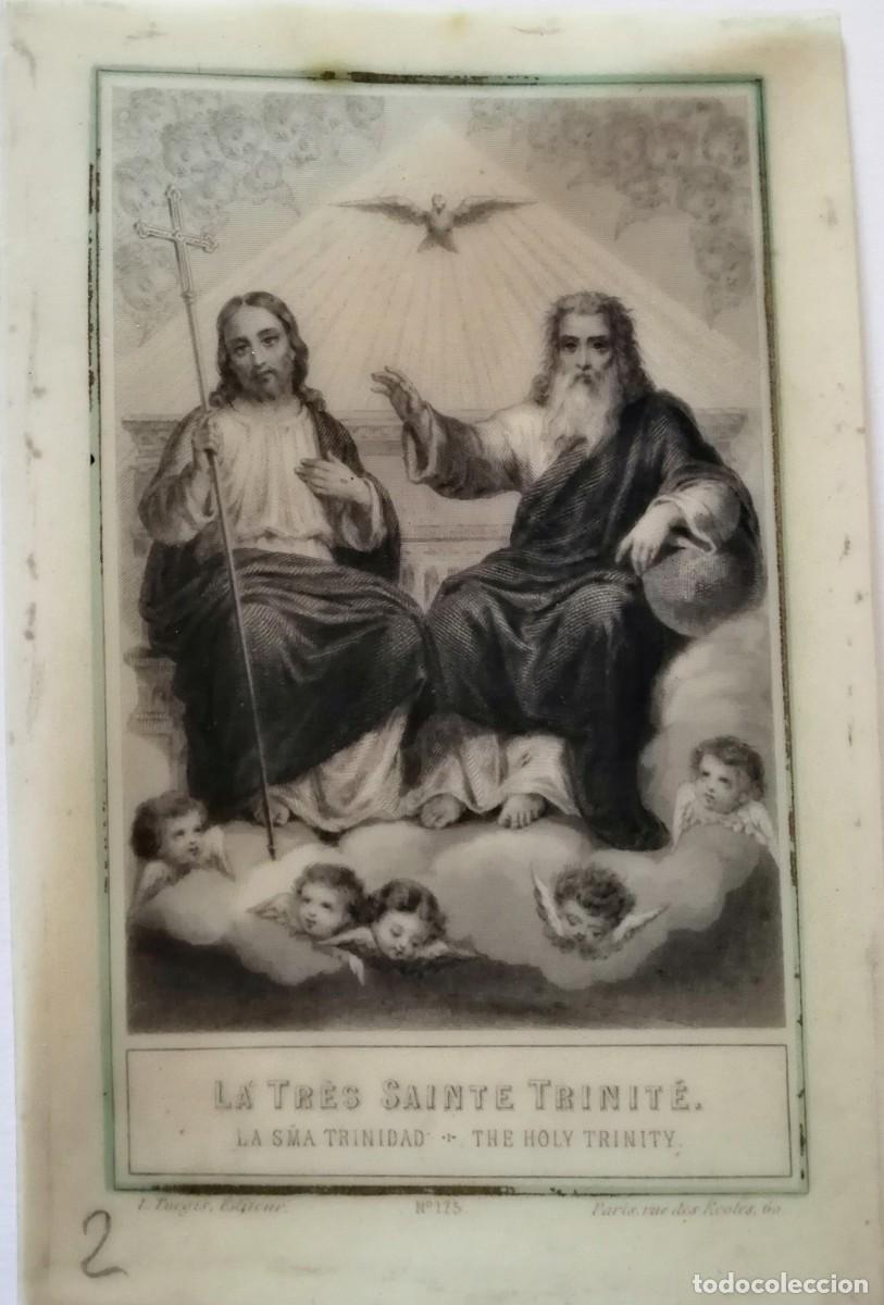 Arte: Santisima trinidad. Litograf&iacute;a sobre celuloide - Foto 1
