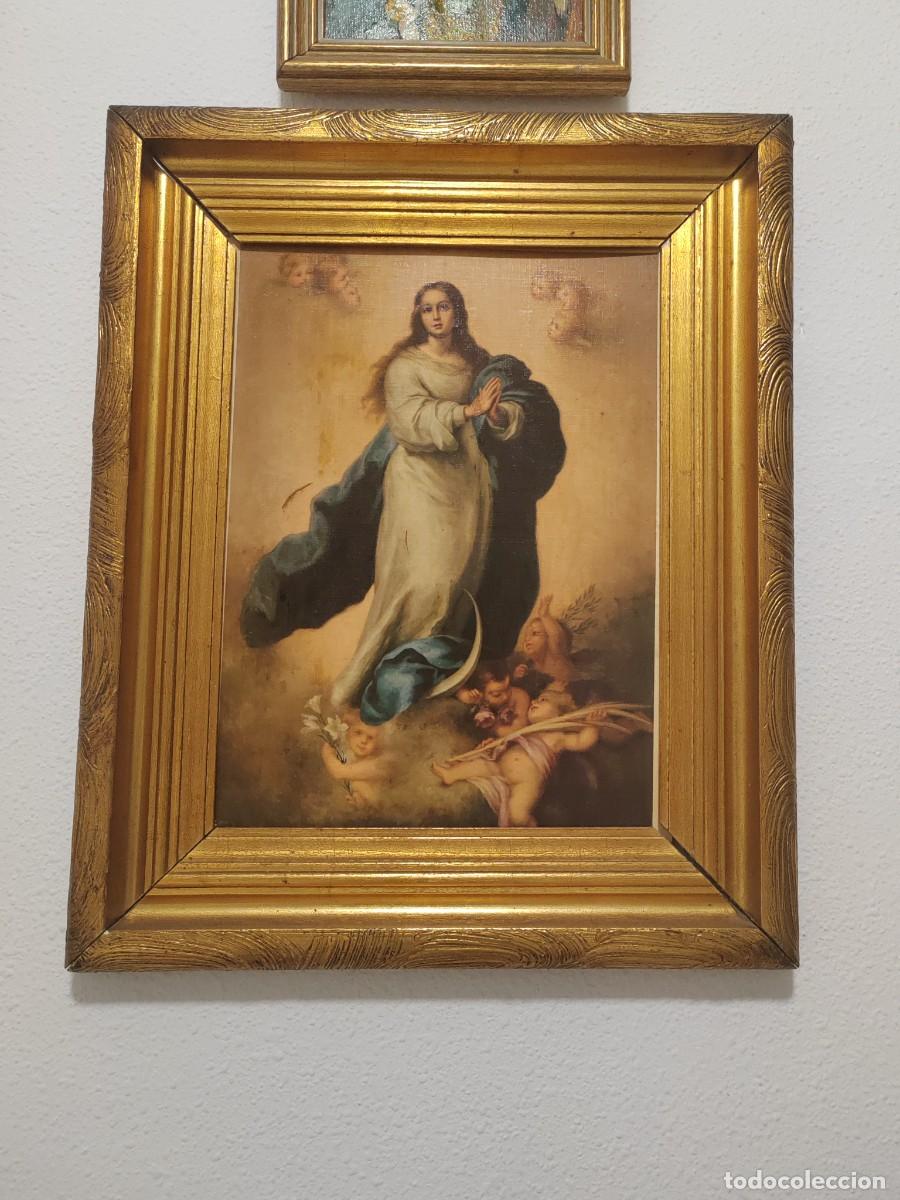 Arte: Cuadro inmaculada cromo litograf&iacute;a - Foto 1