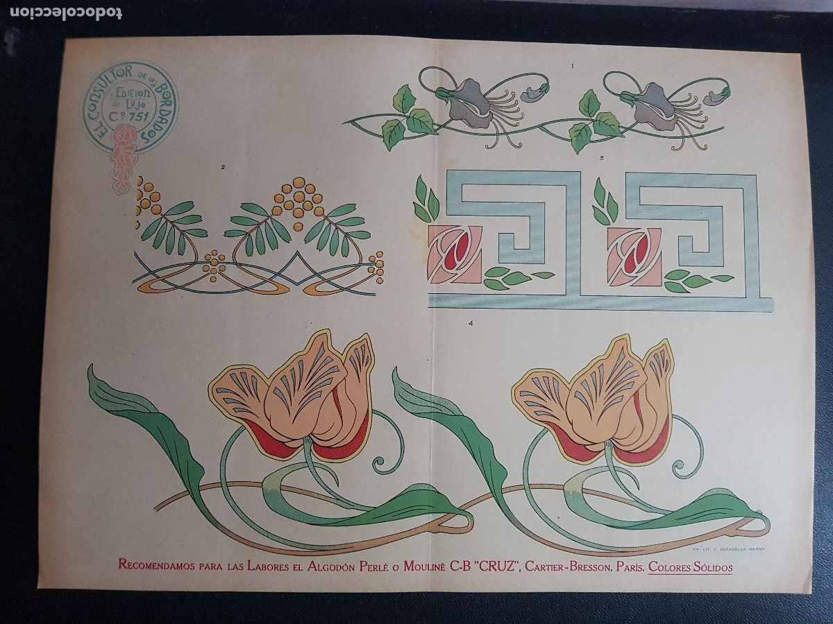 Arte: CONSULTOR DE LOS BORDADOS,EDICION DE LUJO C&ordm;751-LITOGRAFIA E.ESTADELLA