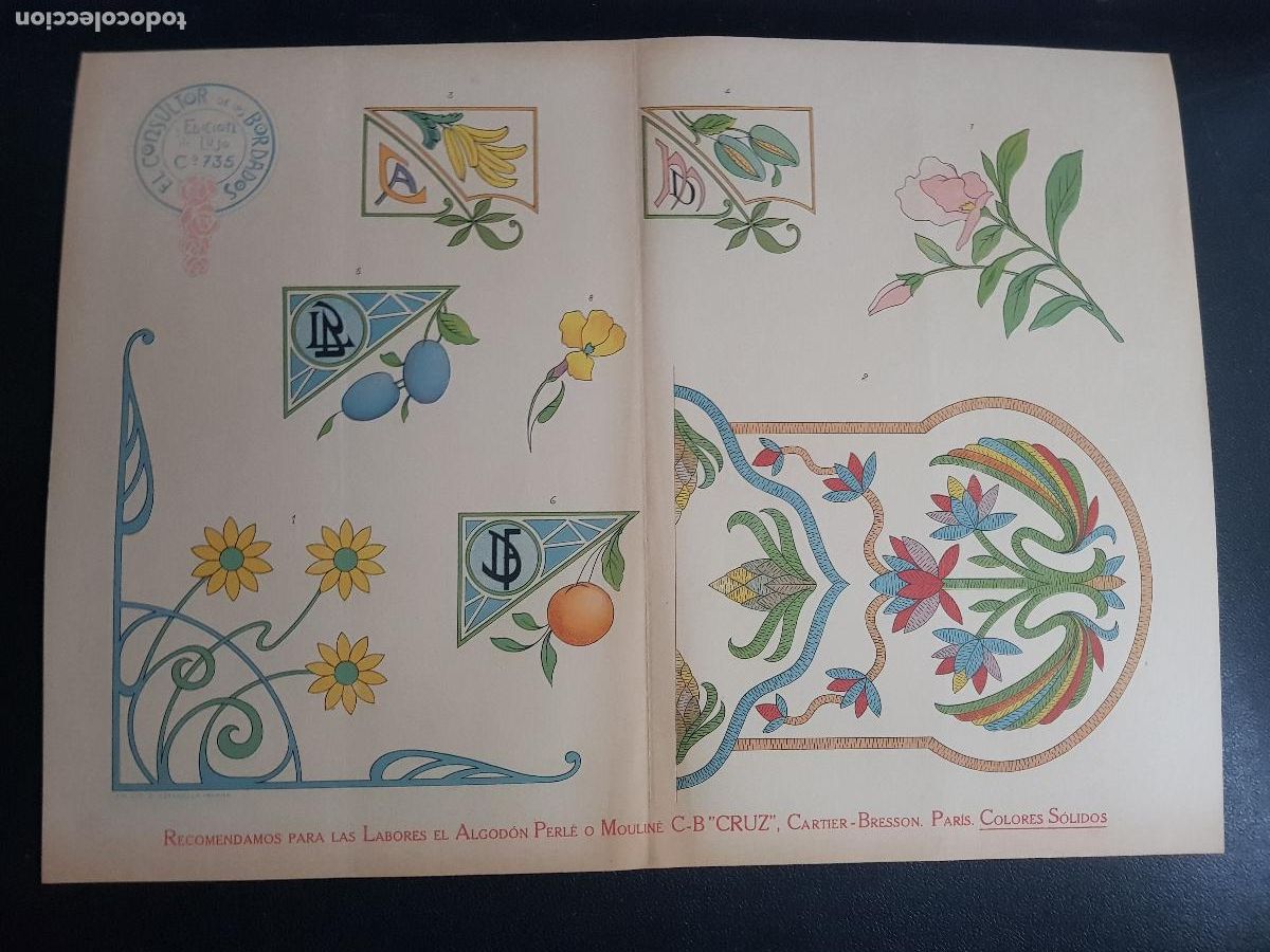 Arte: CONSULTOR DE LOS BORDADOS,EDICION DE LUJO C&ordm;735-LITOGRAFIA E.ESTADELLA