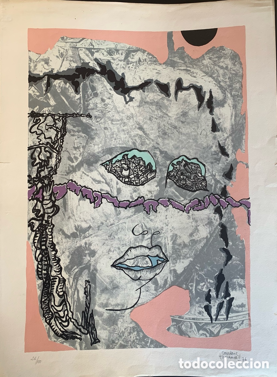 Arte: Litograf&iacute;a de Cardona Torandell - Foto 1
