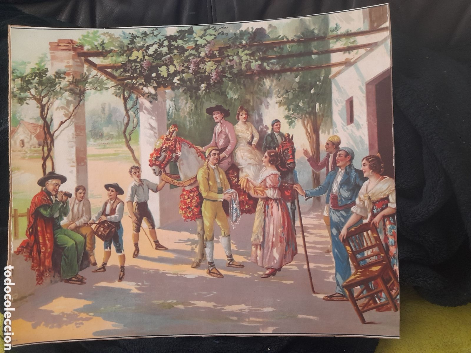 Arte: Antigua l&aacute;mina litograf&iacute;ca, Valencianos