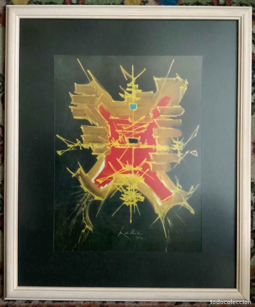 Arte: LITOGRAF&Iacute;A ENMARCADA GEORGES MATHIEU 1970 - Foto 1