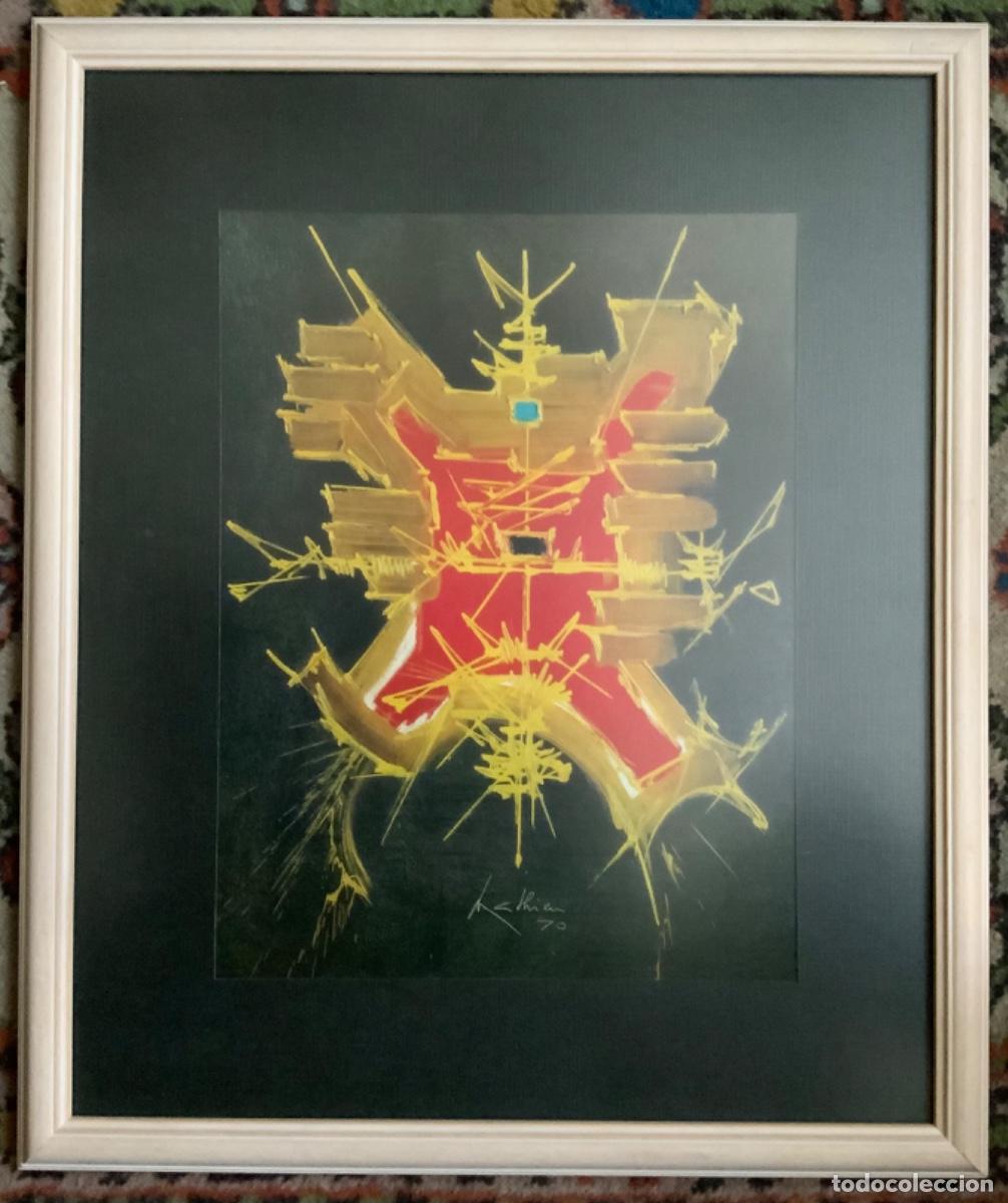 Arte: LITOGRAF&Iacute;A ENMARCADA GEORGES MATHIEU 1970 - Foto 2
