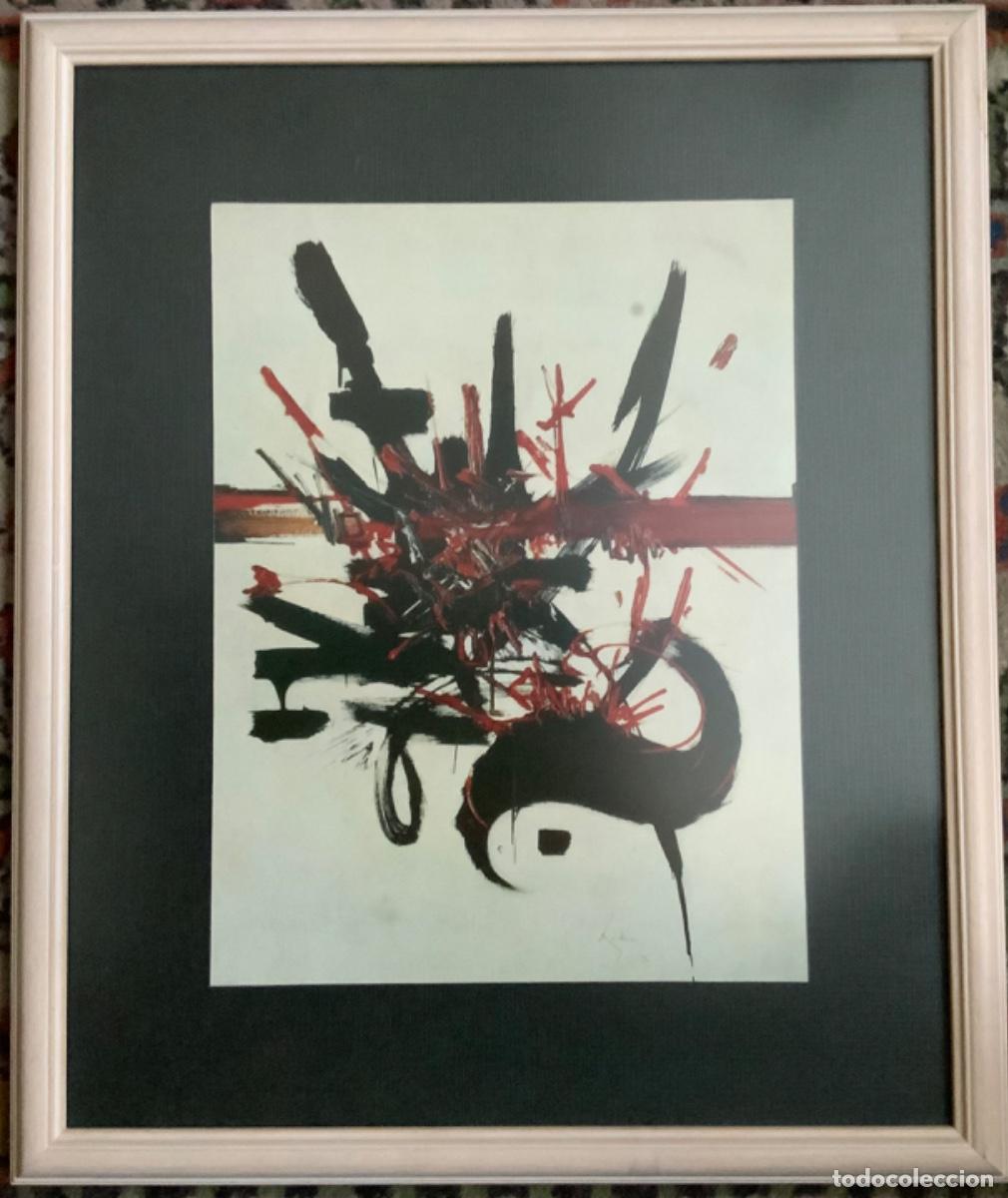 Arte: LITOGRAF&Iacute;A ENMARCADA GEORGES MATHIEU 1970 - Foto 1
