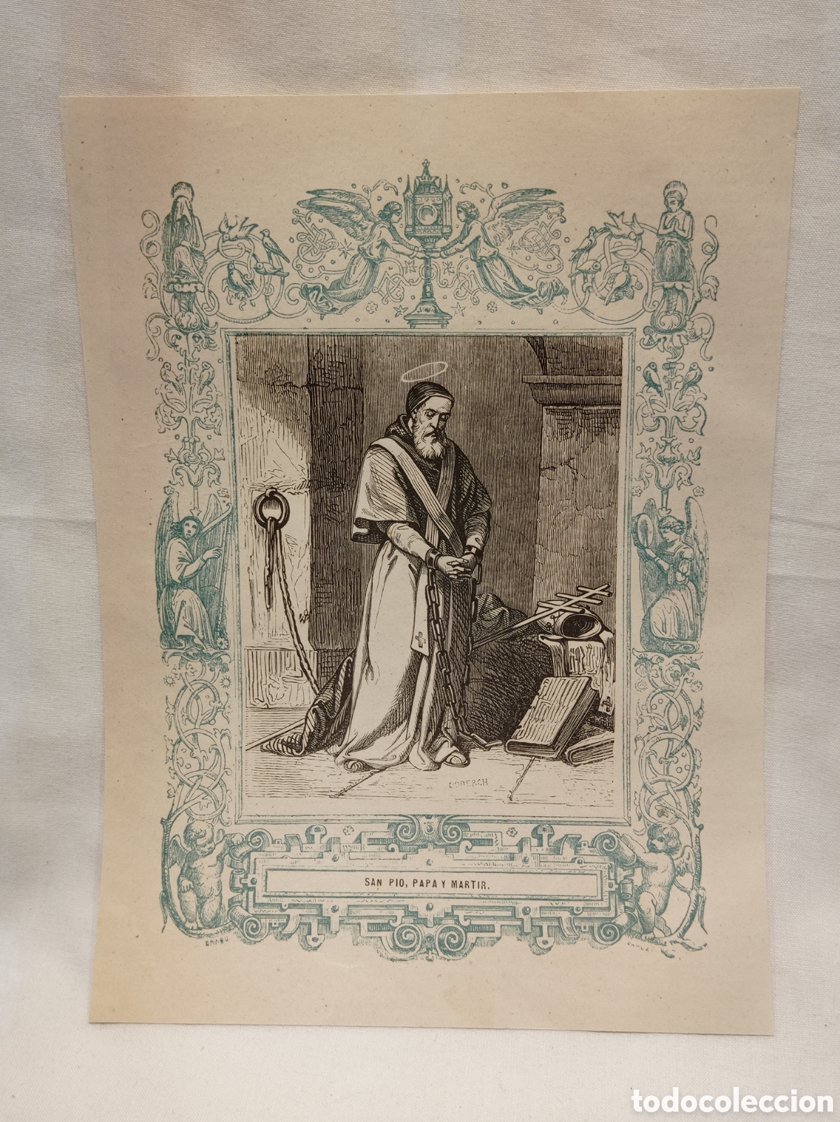 Arte: ANTIGUA LITOGRAF&Iacute;A SAN P&Iacute;O PAPA Y M&Aacute;RTIR 1853