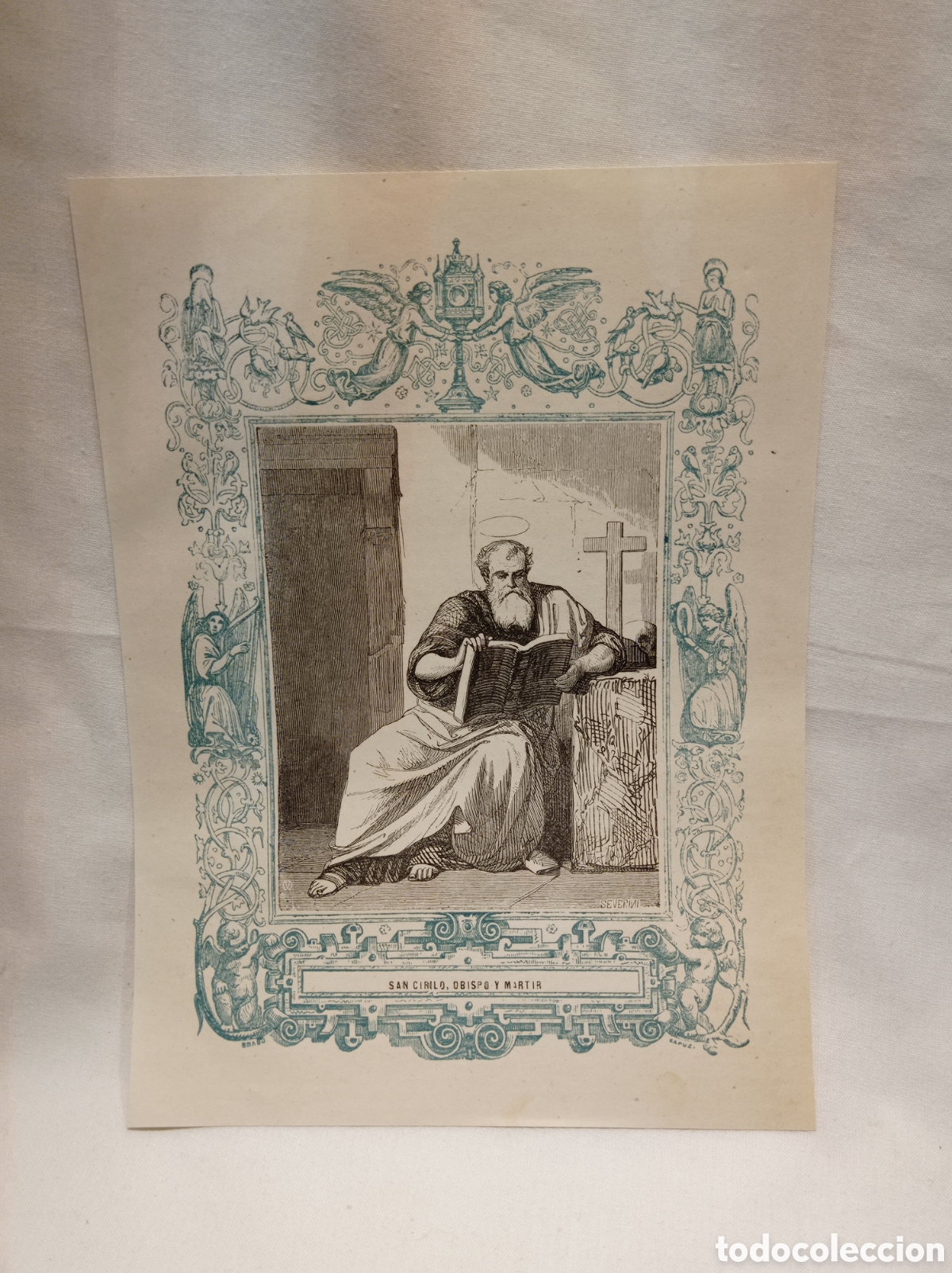 Arte: ANTIGUA LITOGRAF&Iacute;A SAN CIRILO OBISPO Y M&Aacute;RTIR 1853