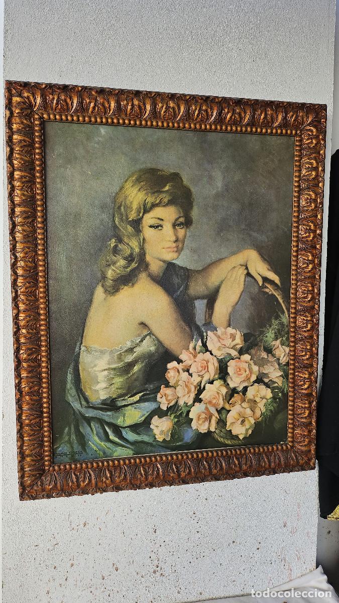 Arte: litografia con marco antiguo - Foto 1