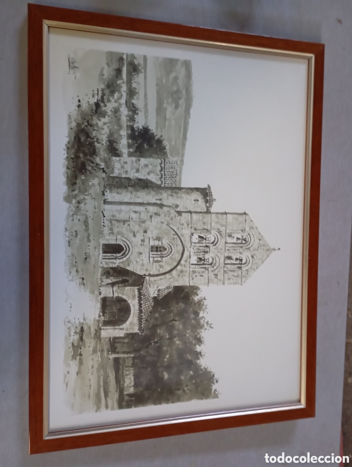 Arte: Litograf&iacute;a iglesia de san salvador Palencia 50cm x 30cm