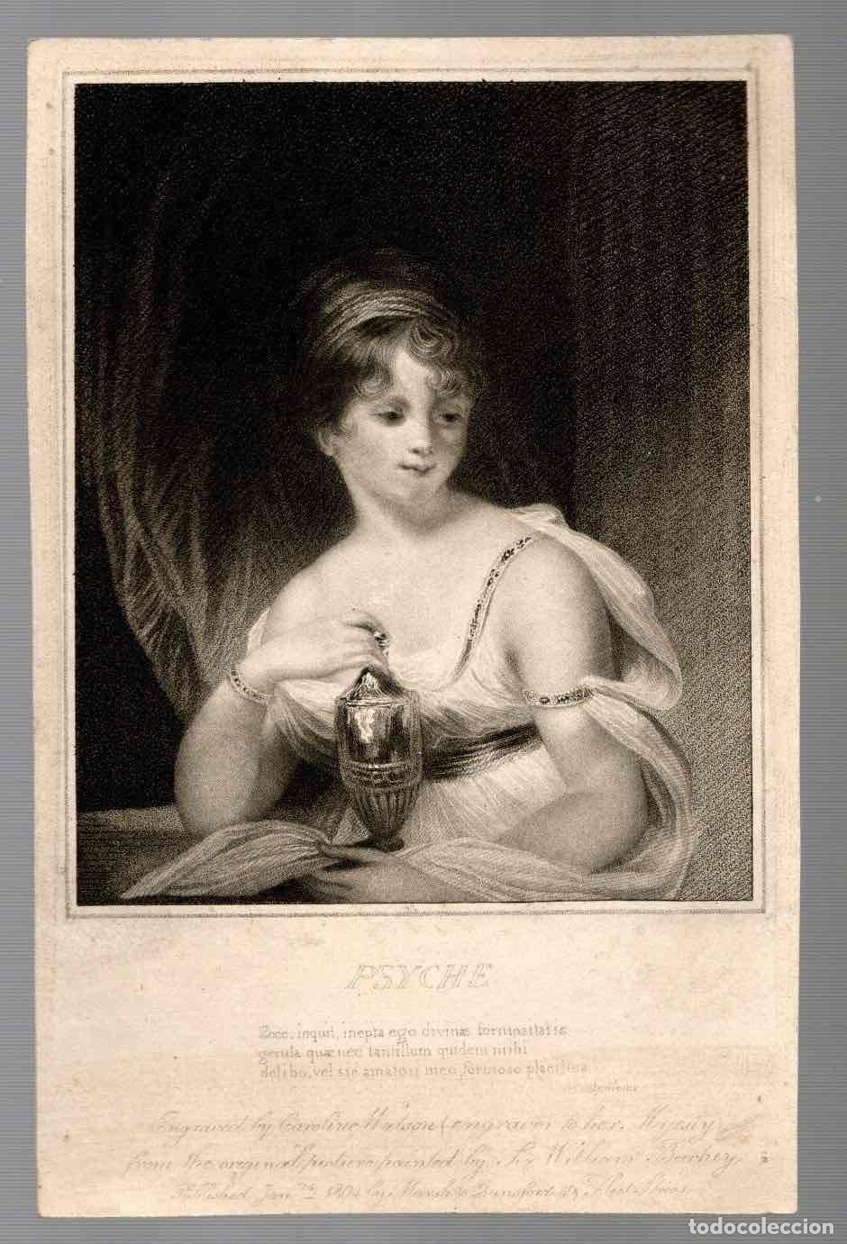 Arte: LITOGRAFIA PSYCHE. CAROLINE WATSON. A&Ntilde;O 1804 - Foto 1