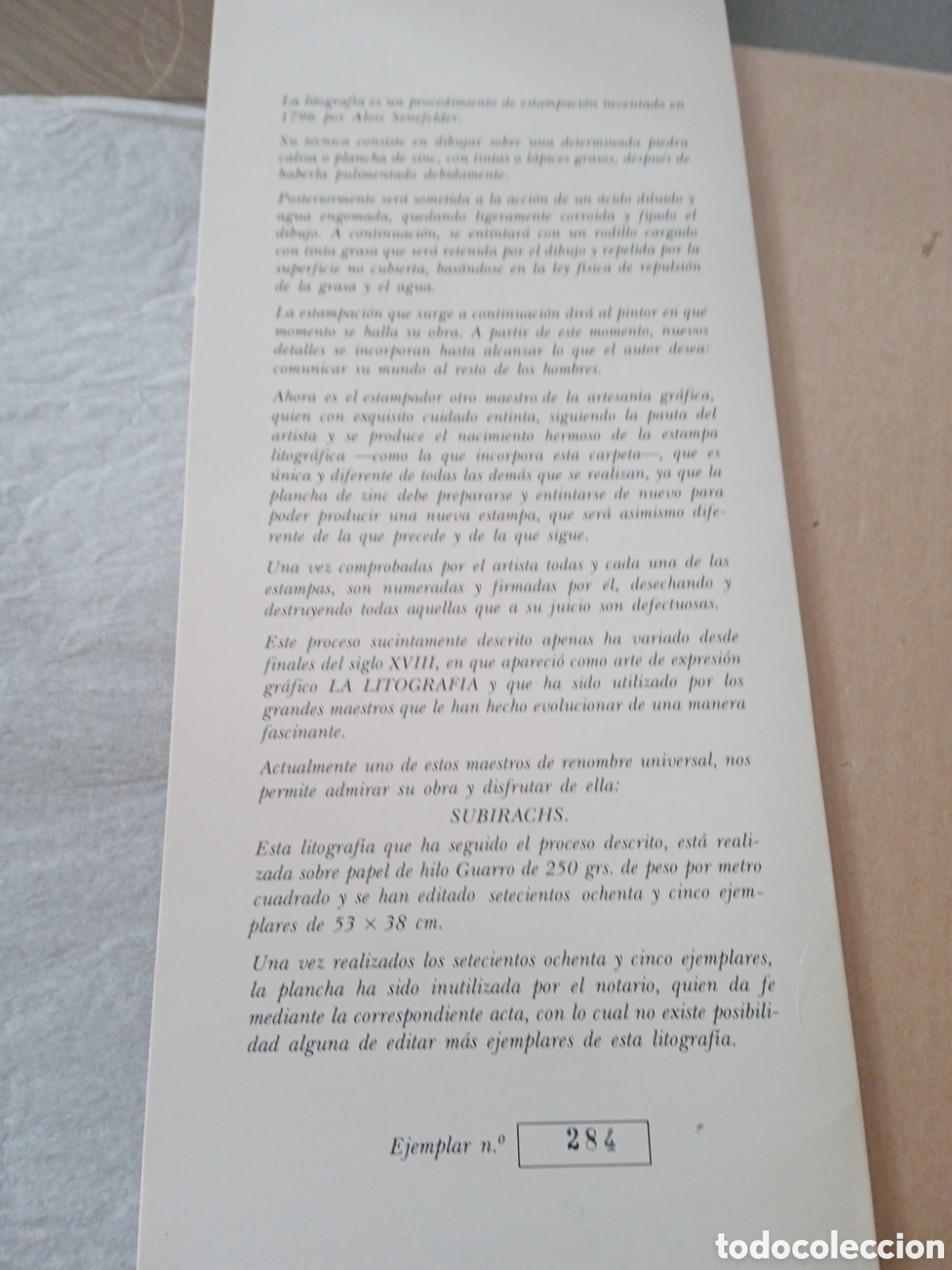 Arte: Litograf&iacute;a original SUBIRACHS - Foto 4