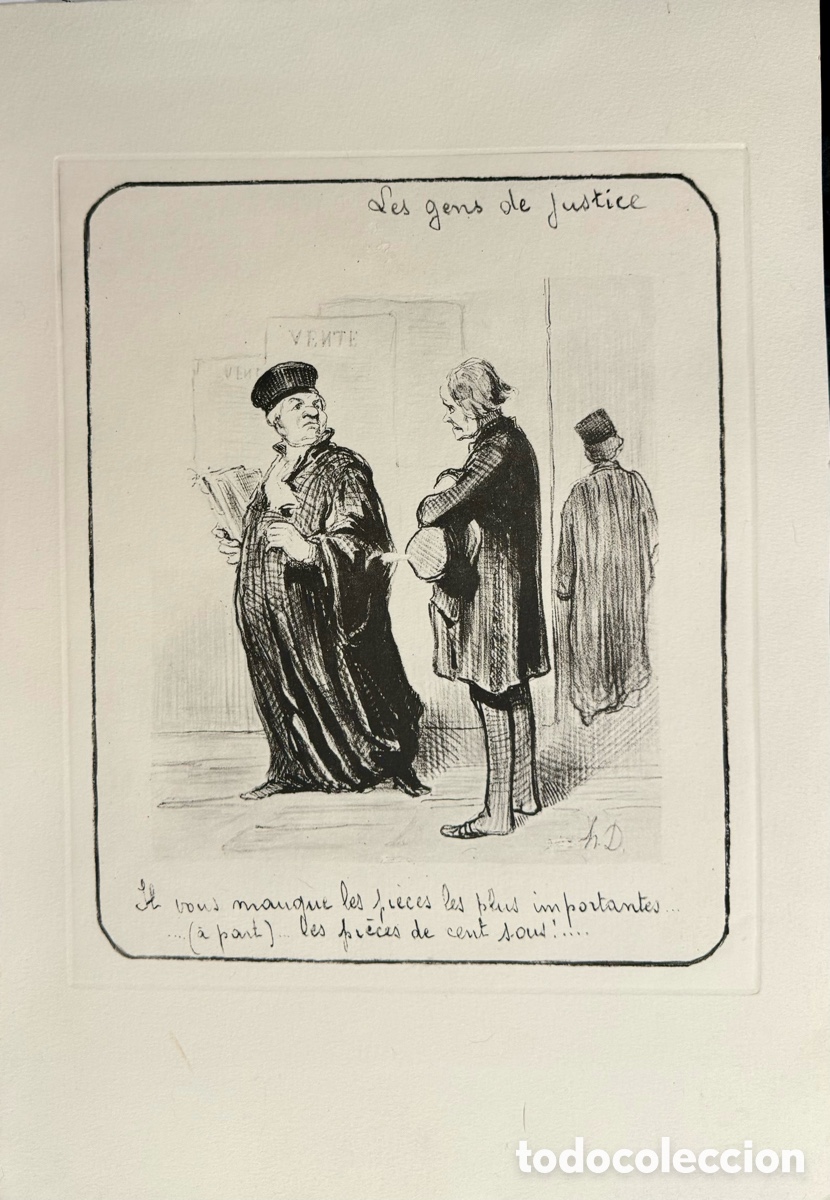 Arte: Litograf&iacute;a original de Honor&eacute; Daumier - Foto 1