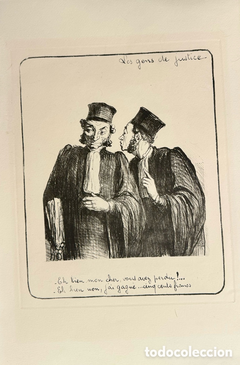 Arte: Litograf&iacute;a original de Honor&eacute; Daumier - Foto 1