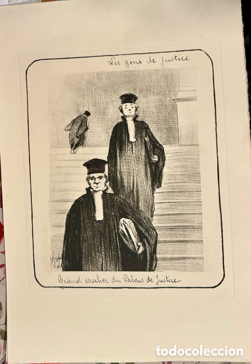 Arte: Litograf&iacute;a original de Honor&eacute; Daumier - Foto 1