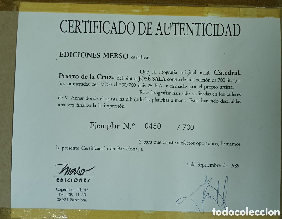Arte: Cuadro Litograf&iacute;a original de Jos&eacute; Sala - Foto 4