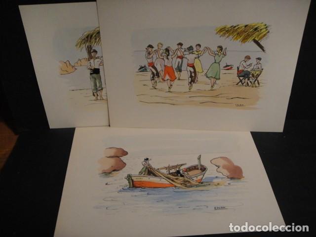 Arte: 3 laminas en acuarela - e. colom - Foto 1