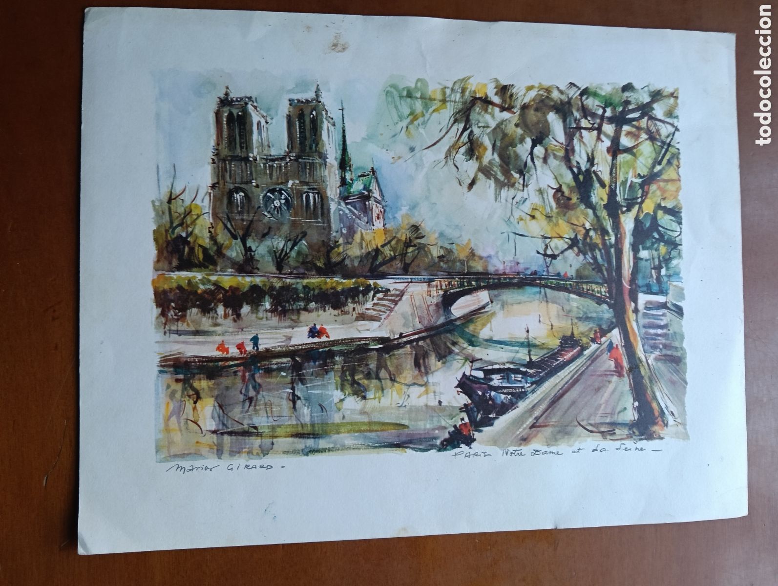 Arte: Marius Gerard, pintura de Notre Dame Francia desde el Sena