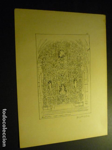Arte: BURGOS LITOGRAFIA HACIA 1900 POR F. BOUTRON 16,5 X 22,5 CM