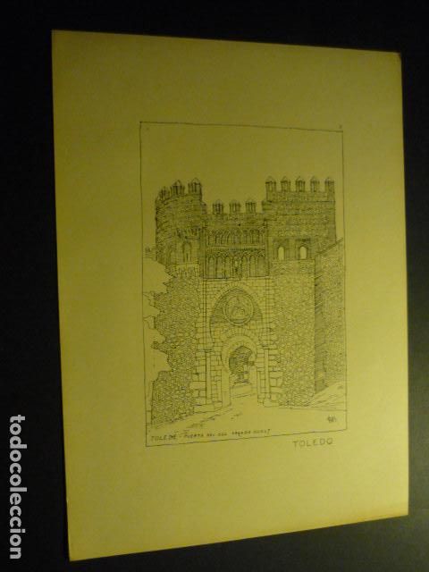Arte: TOLEDO LITOGRAFIA HACIA 1900 POR F. BOUTRON 16,5 X 22,5 CM
