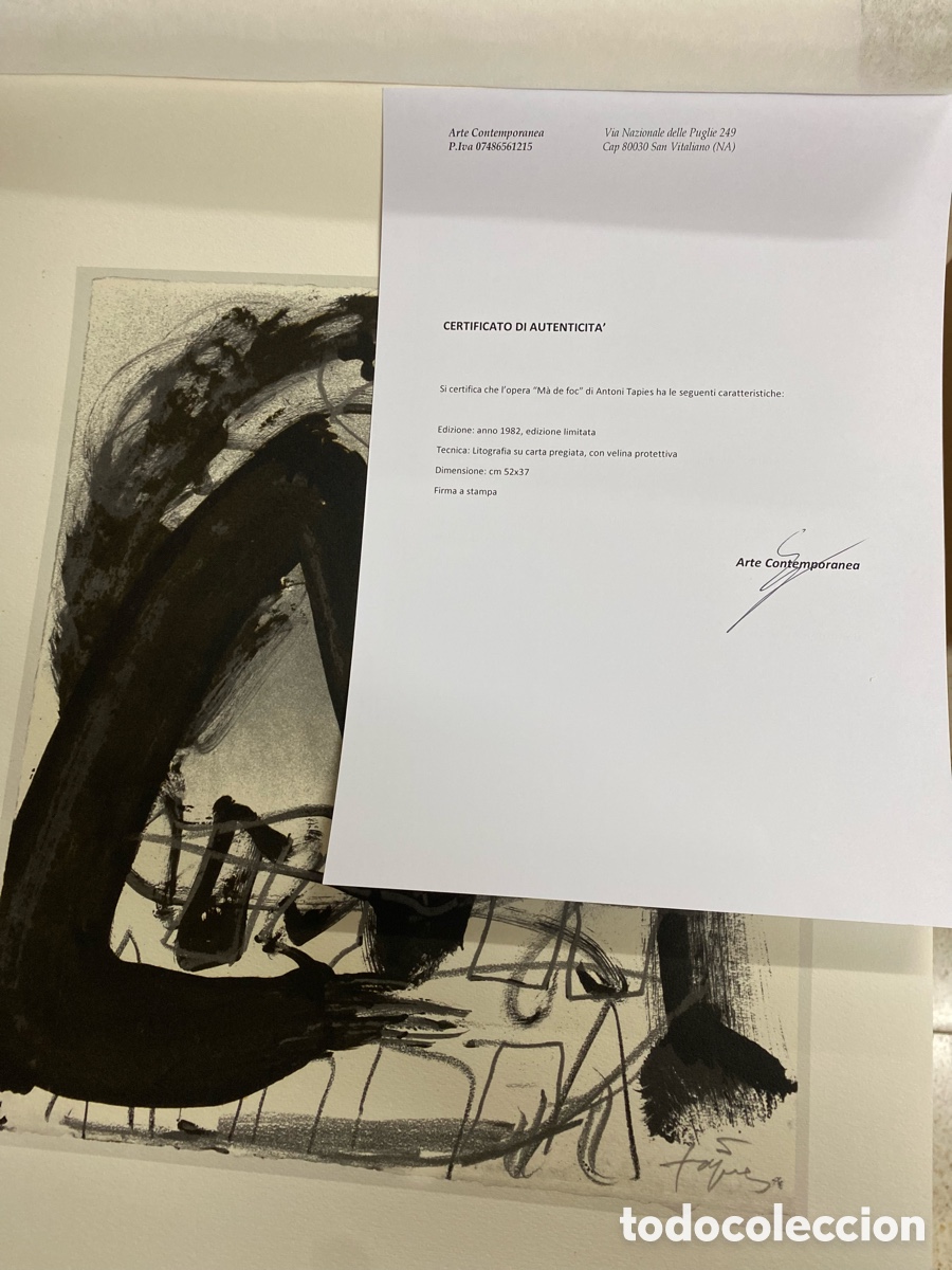Arte: Litografia de Antoni Tapies con certificado - Foto 7
