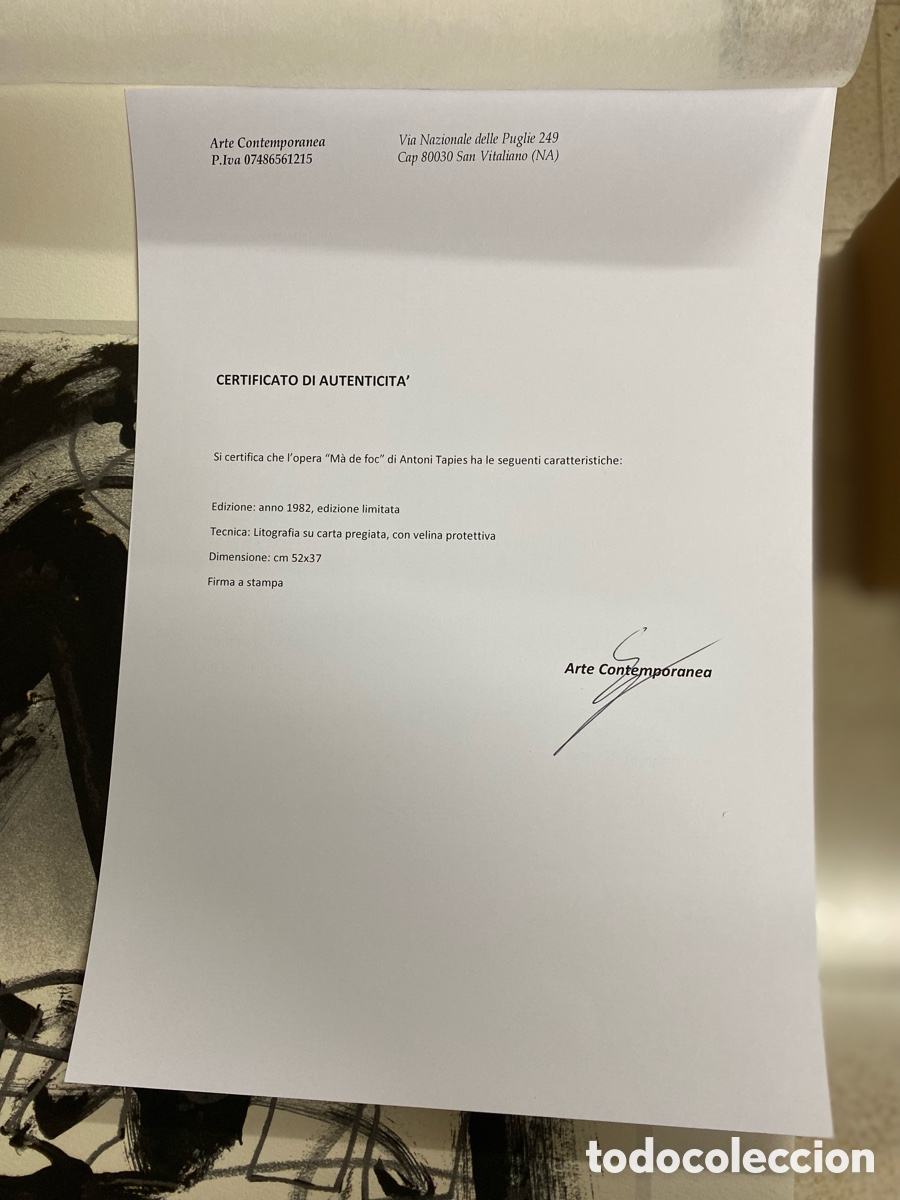 Arte: Litografia de Antoni Tapies con certificado - Foto 8