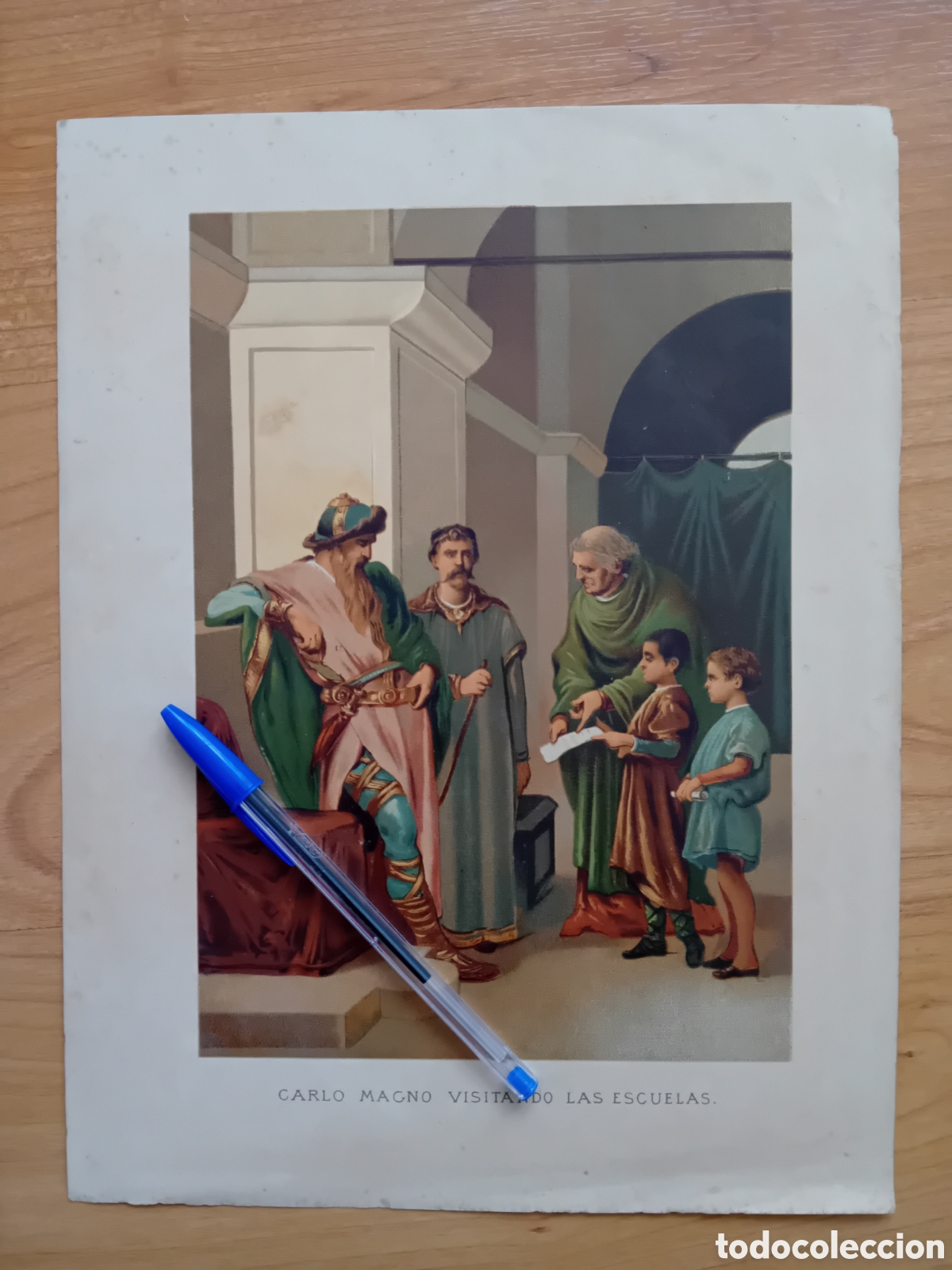 Kunst: LITOGRAF&Iacute;A CARLO MAGNO VISITANDO LAS ESCUELAS. DECADA 1920