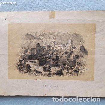 Arte: Litograf&iacute;a antigua Granada. La Alhambra - Foto 1