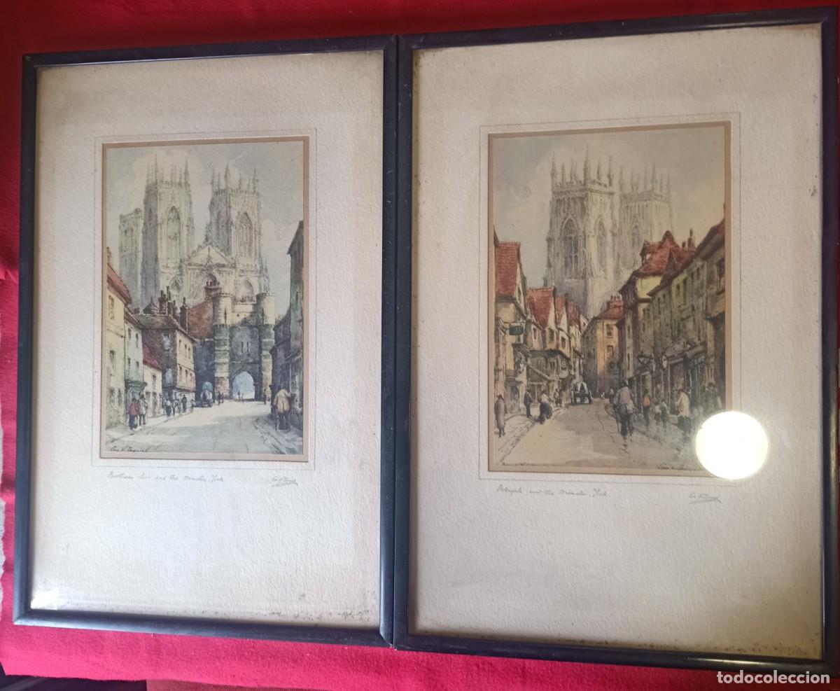 Arte: Dos litograf&iacute;as.Perergate York y Bootham. - Foto 2