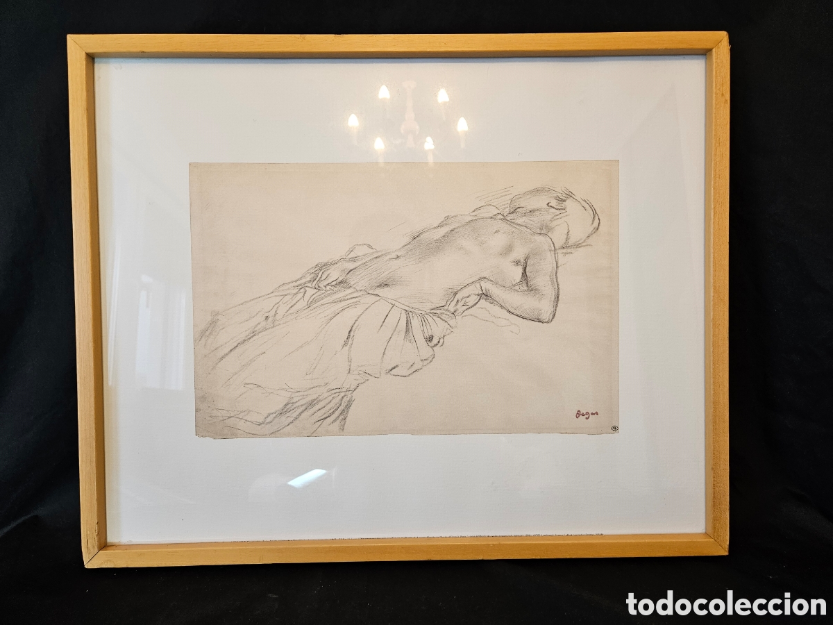 Arte: Cuadro Edgar Degas. Mujer desnuda durmiendo - Foto 1