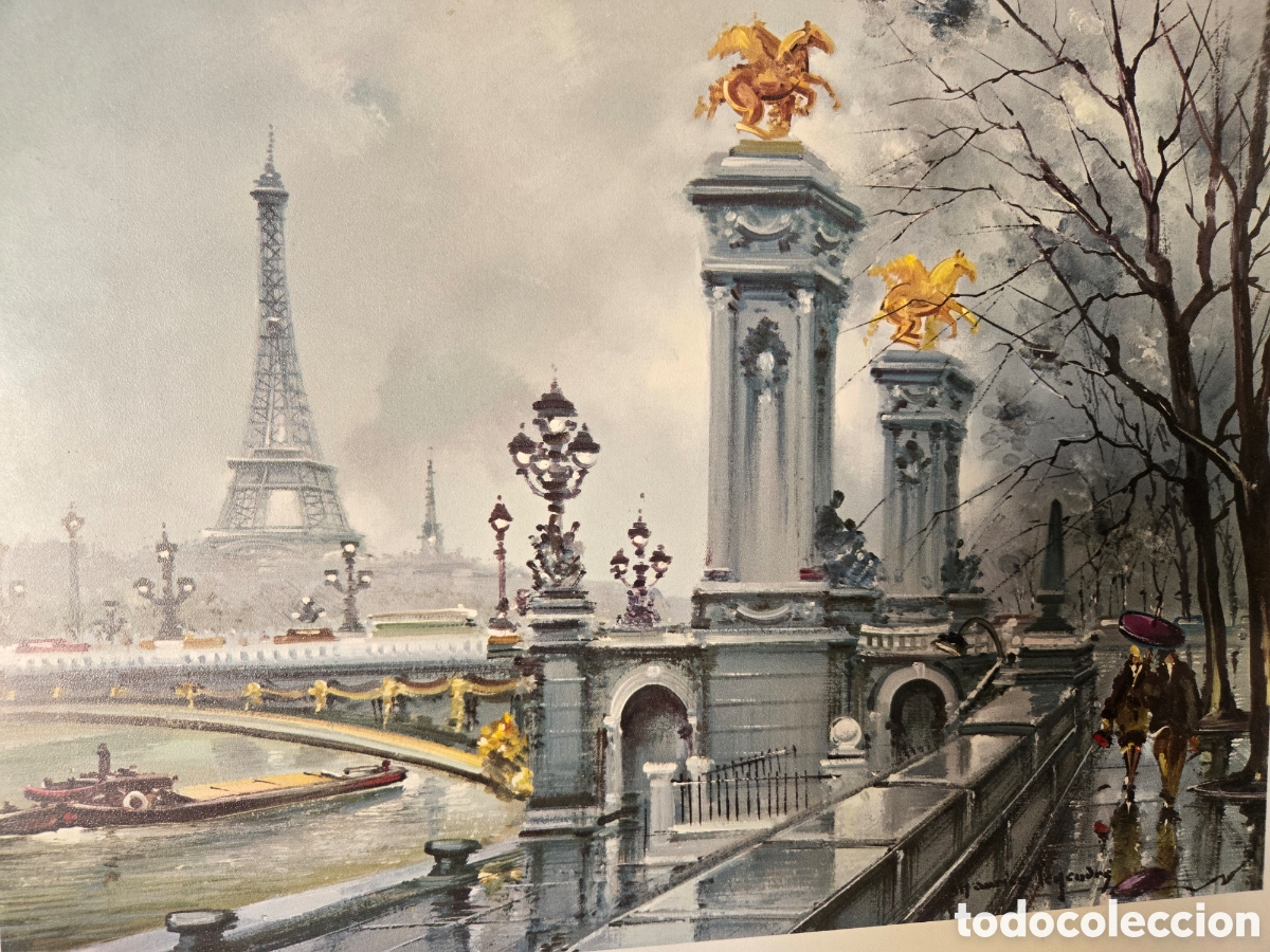 Arte: Cuadro Litograf&iacute;a enmarcada Paris - Foto 2