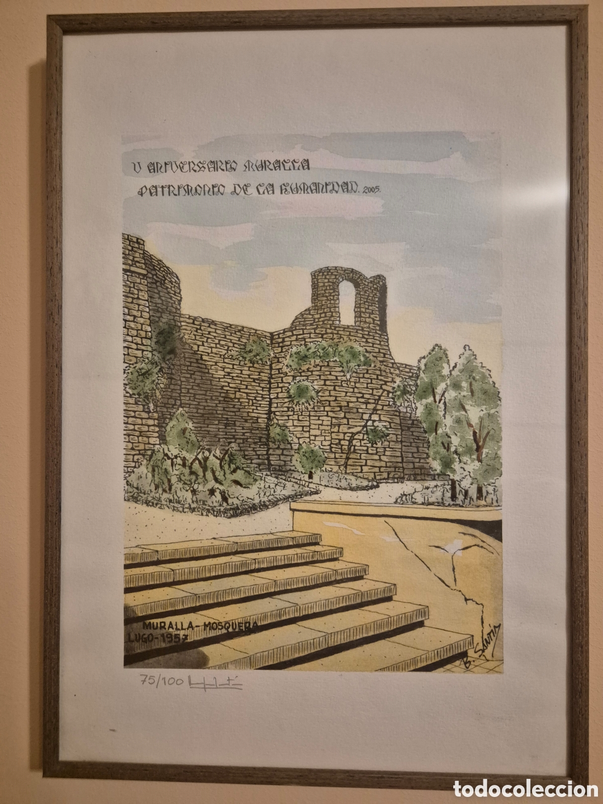 Arte: Litograf&iacute;a de Benjam&iacute;n Sant&iacute;n - Foto 1
