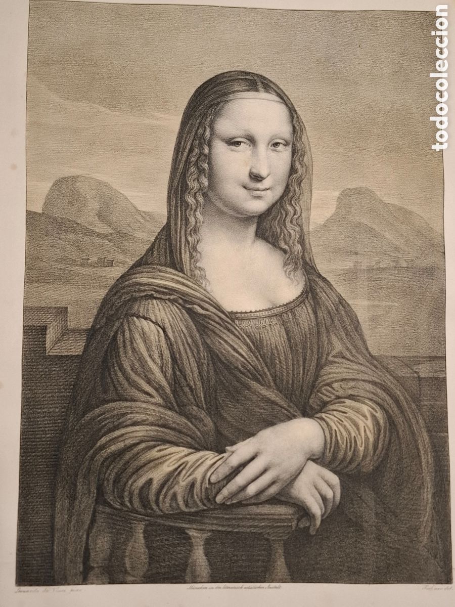 Arte: Mona Lisa o Gioconda, Leonardo da Vince pinx, Fechner del. M&uuml;nchen in der literarisch... Ca. 1823