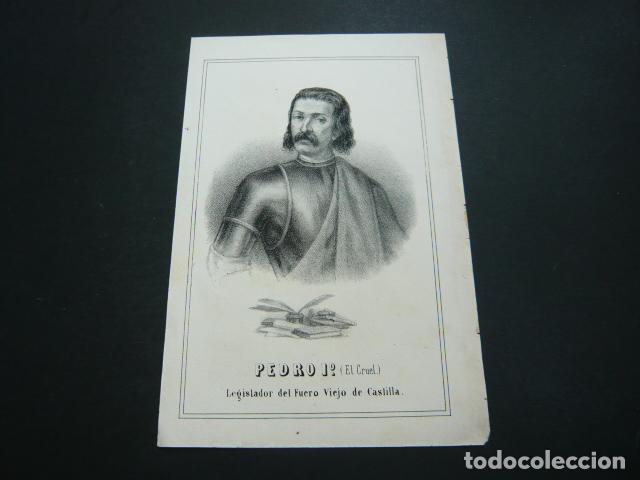 Arte: PEDRO I EL CRUEL LITOGRAFIA SIGLO XIX 14 X 21 CM
