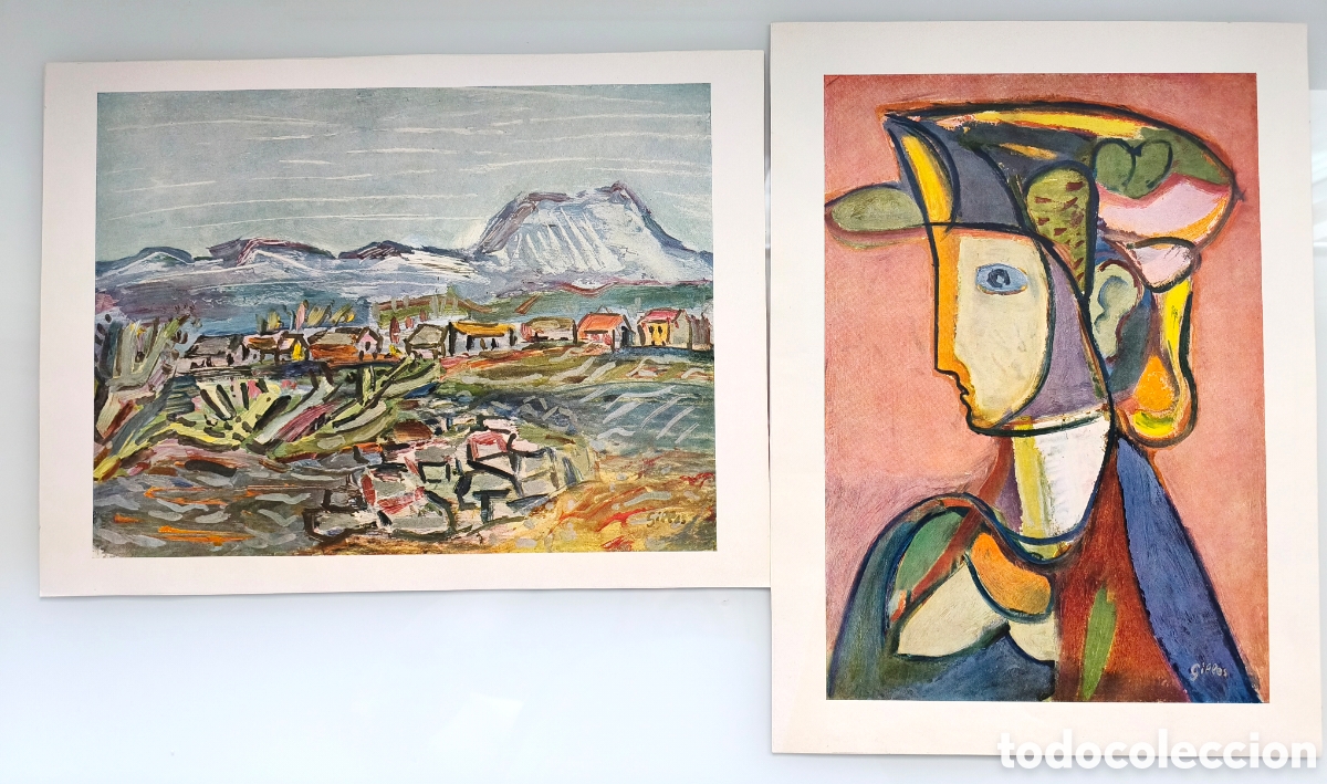 Arte: Werner Gilles (1894 - 1961) 2 Impresiones Offset papel grueso medidas 28 x 38 cm, (24.5x32.5cm)