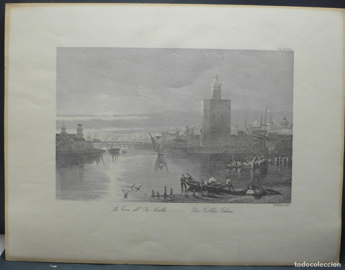 Arte: LITOGRAFIA DE LA TORRE DEL ORO - Foto 1