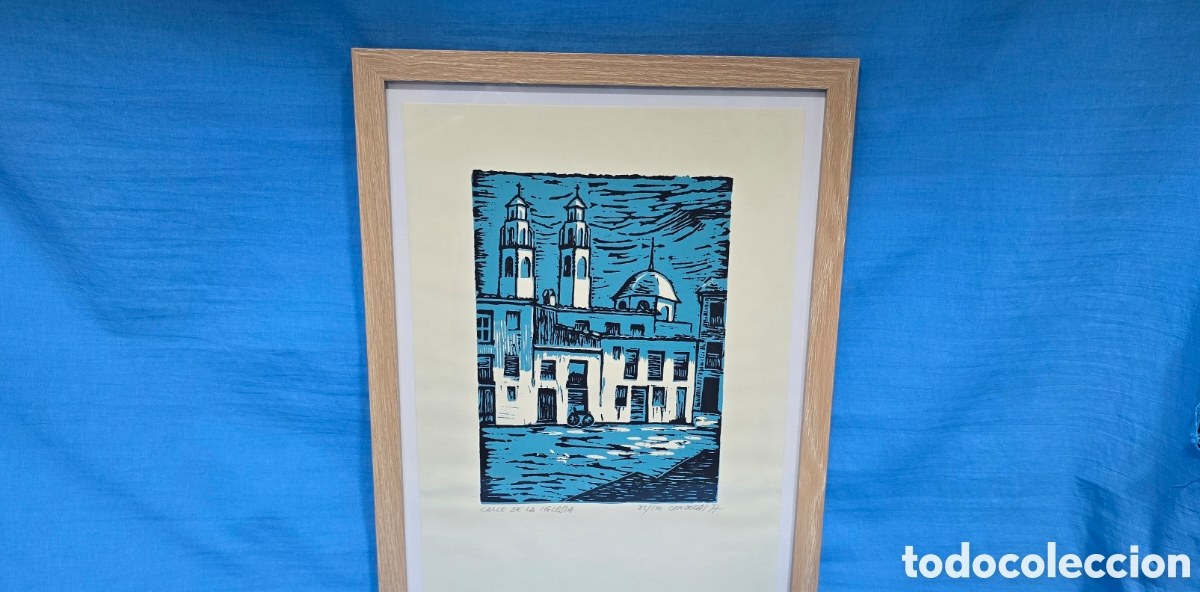 Arte: RAMON CANDELAS ORGIL&Eacute;S , LITOGRAFIA . CALLE DE LA IGLESIA A&Ntilde;O 77 . FIRMADA Y NUMERADA A LAPIZ POR EL