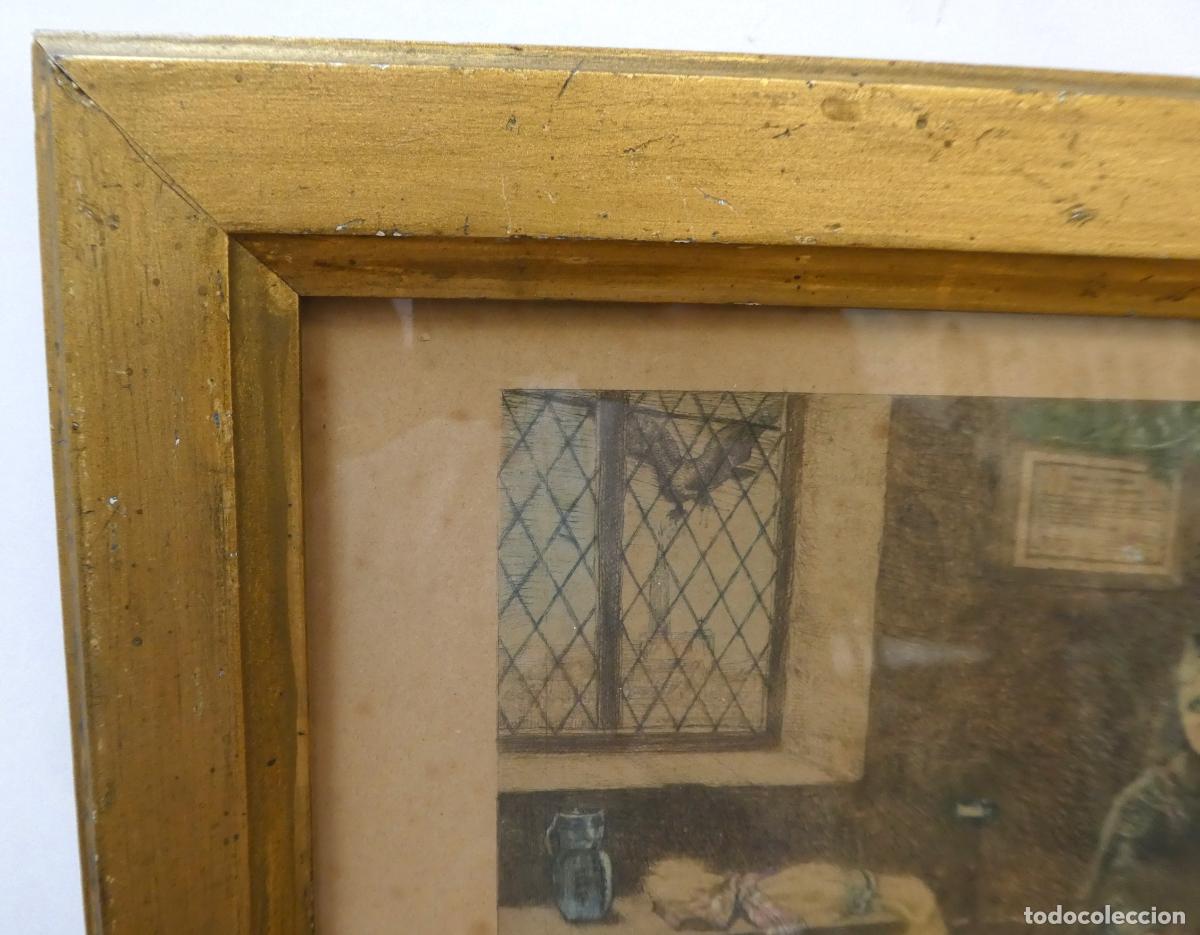 Arte: Antigua litograf&iacute;a a identificar, con marco - Foto 5