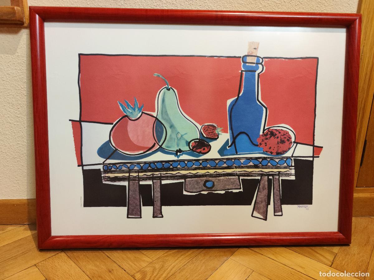 Arte: Litograf&iacute;a Bodeg&oacute;n Cesar Manrique enmarcada - Foto 1