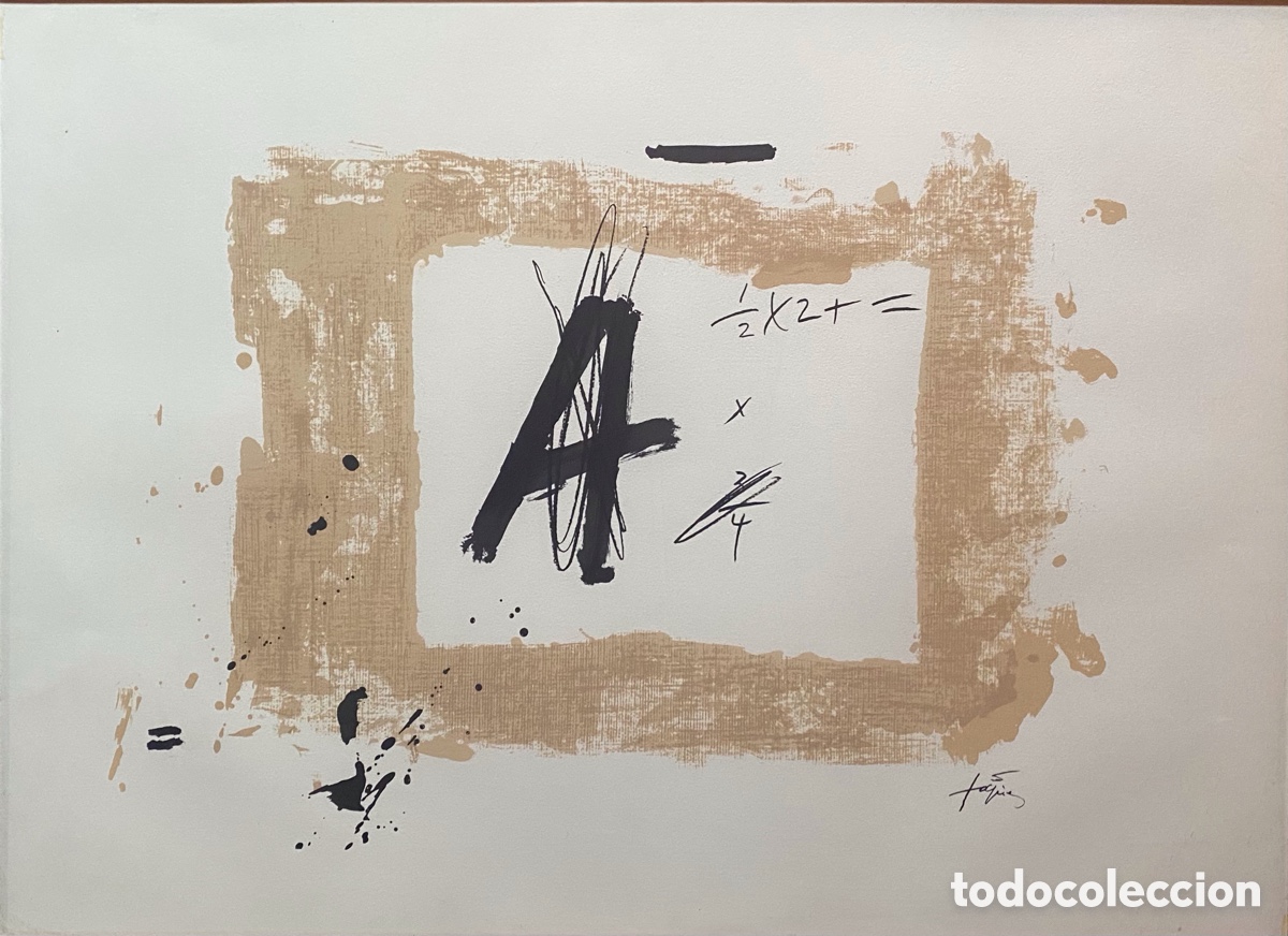 Arte: Litograf&iacute;a Antoni Tapies . La letra A . - Foto 2