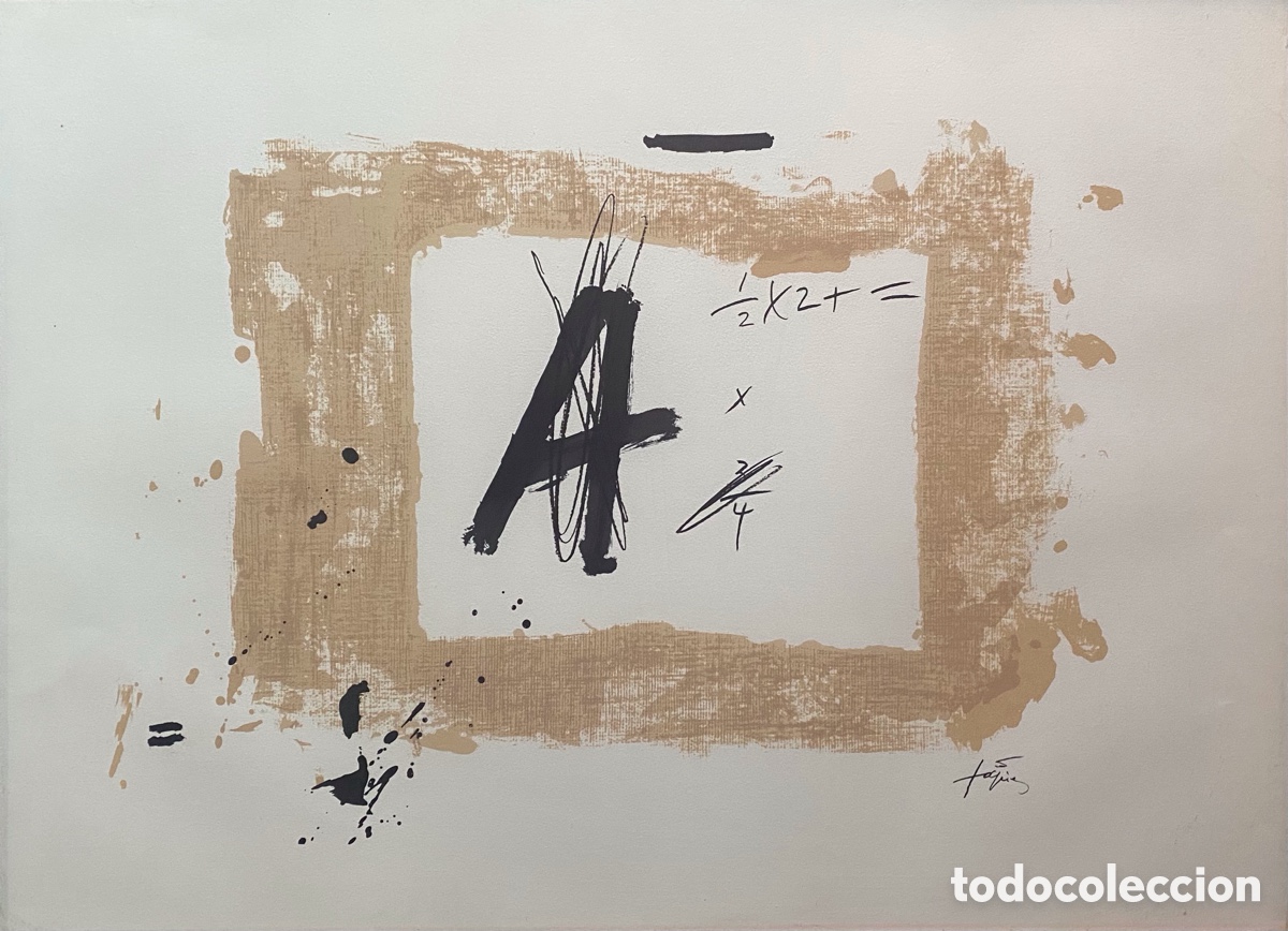 Arte: Litograf&iacute;a Antoni Tapies . La letra A . - Foto 3