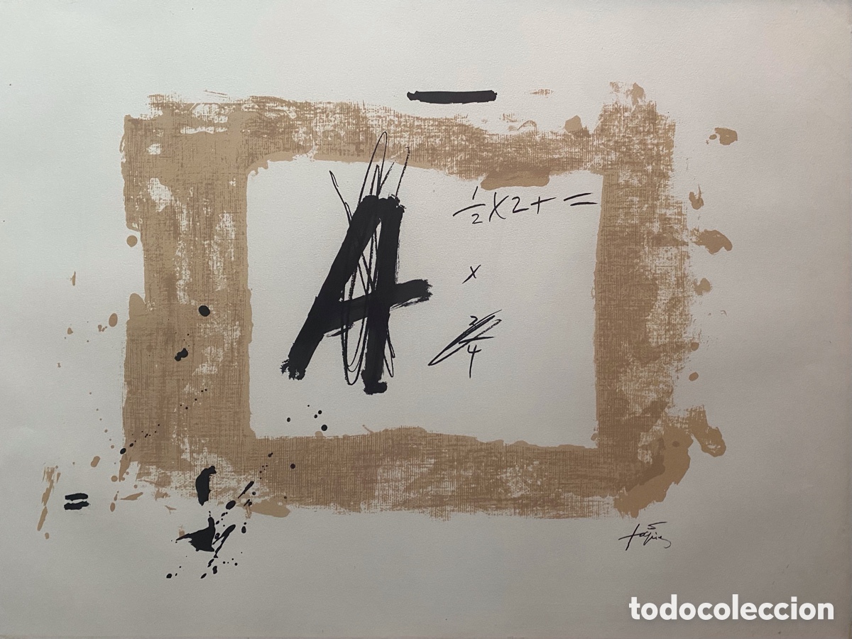 Arte: Litograf&iacute;a Antoni Tapies . La letra A . - Foto 4