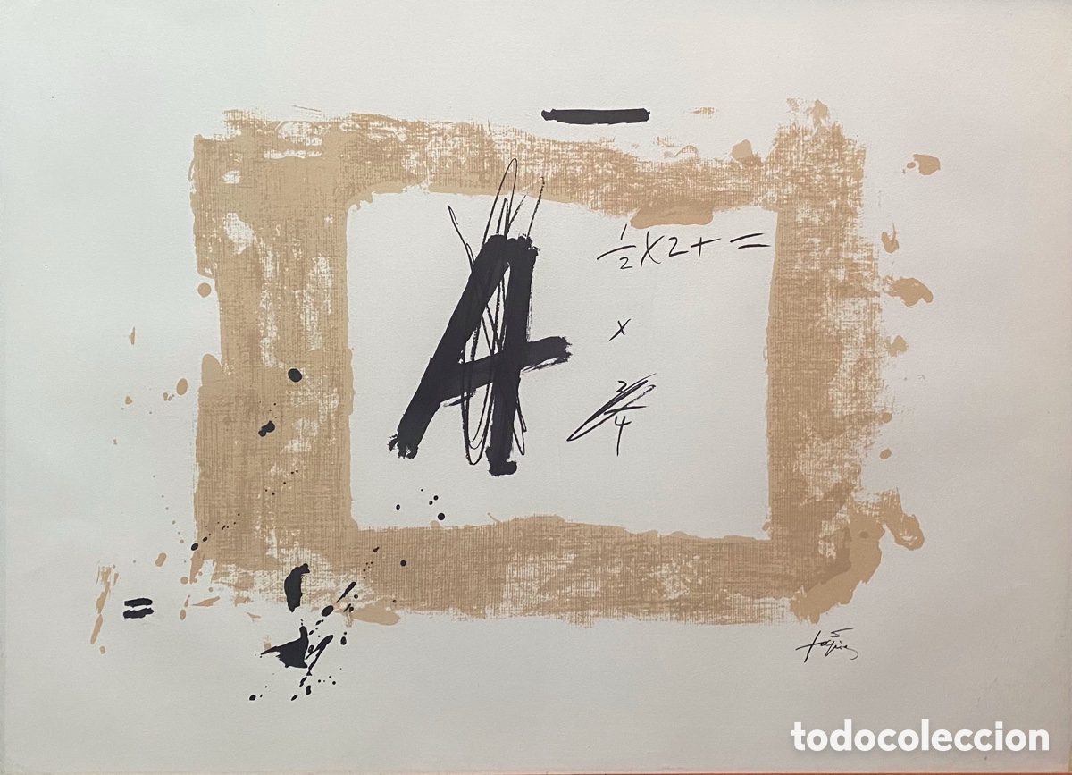 Arte: Litograf&iacute;a Antoni Tapies . La letra A . - Foto 1
